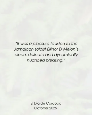 Ellinor D'Melon's concert last week with the Orquesta de Cordóba has been reviewed in El Dia de Córdoba. This was the debut concert as the Orchestra's Principal Guest Artist for this season.
Read the full review here:
https://www.eldiadecordoba.es/cordoba/impetu-luz_0_2005087148.html#goog_rewarded
@ellinor.dmelon @orquestadecordoba