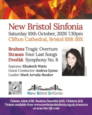 This evening, Elizabeth Watts sings Strauss's Four Last Songs with the New Bristol Sinfonia. Conducting is Andrea Quinn, former music director of the Royal Ballet at Covent Garden and New York City Ballet at The Lincoln Center.

10th October, 7.30pm
New Bristol Sinfonia
Elizabeth Watts, soprano
Andrea Quinn, conductor
newbristolsinfonia.org.uk/concerts.html

@lizwattssoprano @newbristolsinfonia